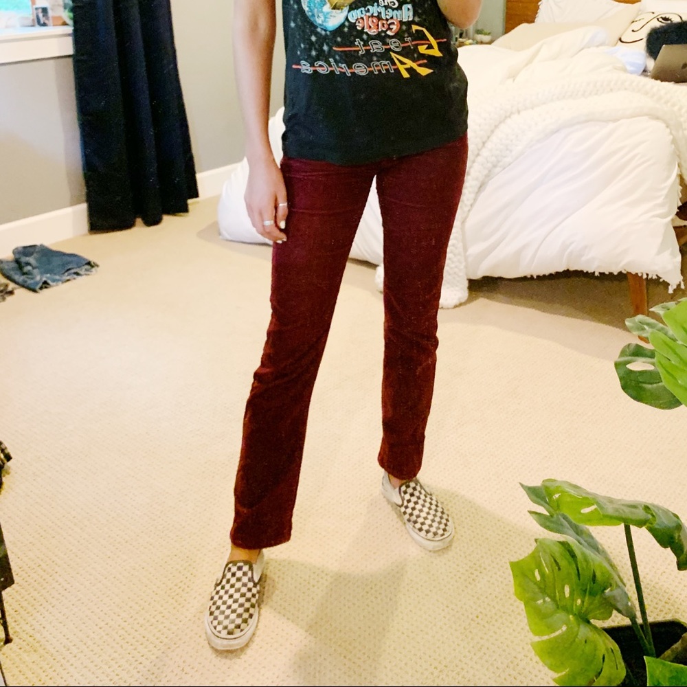 Maroon corduroy pants